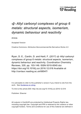 3-Allyl Carbonyl Complexes of Group 6 Η Metals