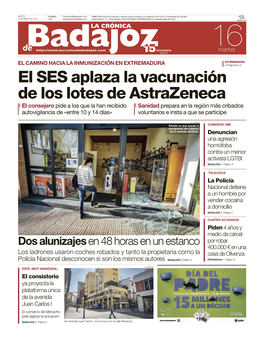 El SES Aplaza La Vacunación De Los Lotes De Astrazeneca