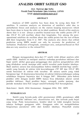 Analisis Orbit Satelit Gso