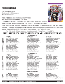 Phil Steele's 2011 Postseason All-Big East Team