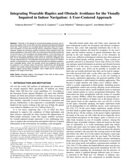 Integrating Wearable Haptics and Obstacle Avoidance for the Visually Impaired in Indoor Navigation: a User-Centered Approach