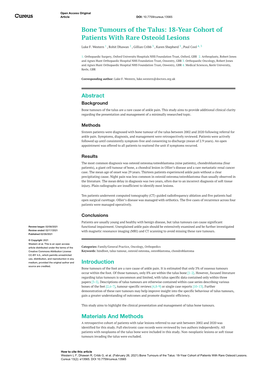 18-Year Cohort of Patients with Rare Osteoid Lesions