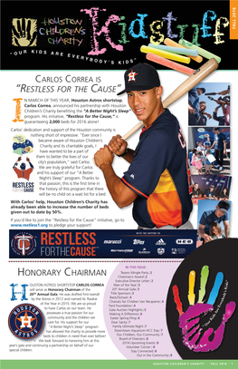 CARLOS CORREA Is “RESTLESS for the CAUSE”