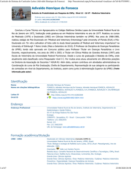 Currículo Do Sistema De Currículos Lattes (Adivaldo Henrique Da Fonseca)
