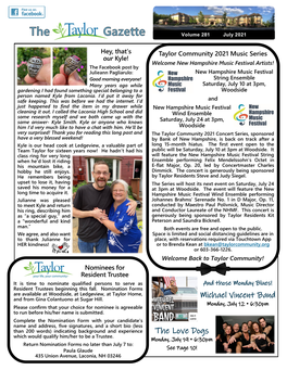 The Taylor Gazette. Vol. 281. July 2021