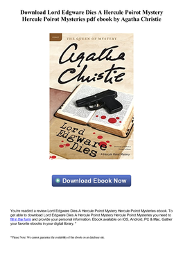 Lord Edgware Dies a Hercule Poirot Mystery Hercule Poirot Mysteries Pdf Ebook by Agatha Christie