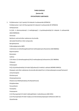 THIRD SCHEDULE [Section 30] PSYCHOTROPIC SUBSTANCES 1. N