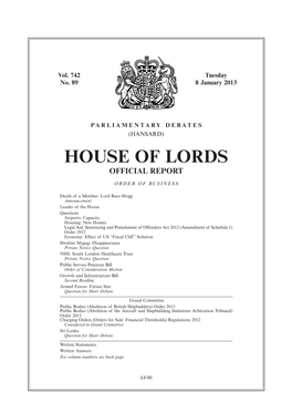 House of Lords Official Report