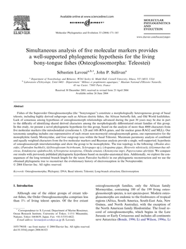 Simultaneous Analysis of Five Molecular Markers Provides a Well