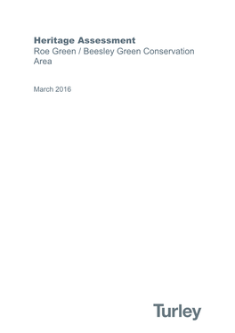 Heritage Assessment Roe Green / Beesley Green Conservation Area