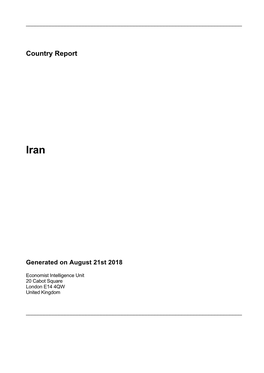 Country Report Iran August 2018