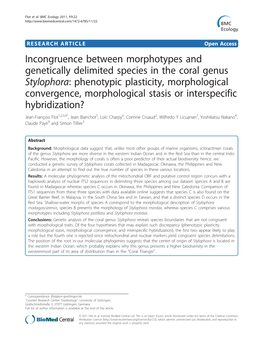 Phenotypic Plasticity, Morphol