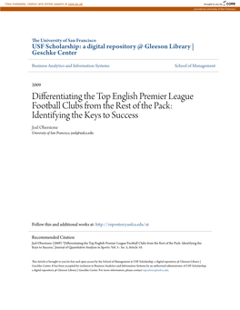 Differentiating the Top English Premier League Football Clubs