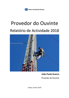 Provedor Do Ouvinte Relatório De Actividade 2018