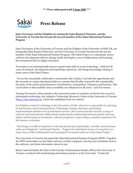 Jutta Treviranus and Ian Dolphin Are Joining the Sakai Board of Directors