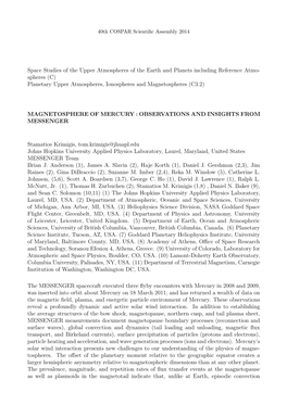 Planetary Upper Atmospheres, Ionospheres and Magnetospheres (C3.2)