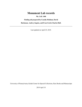 Monument Lab Records Ms