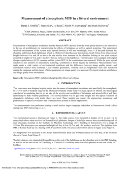 Measurement of Atmospheric MTF in a Littoral Environment