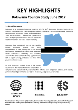 KEY HIGHLIGHTS Botswana Country Study June 2017