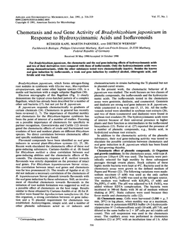 Chemotaxis and Nod Gene Activity of Bradyrhizobium Japonicum In