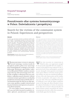 Poszukiwanie Ofiar Systemu Komunistycznego W Polsce