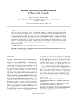 Electron Localization and Delocalization in Open-Shell