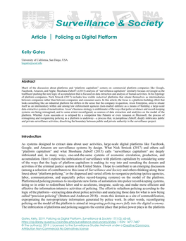 Article Policing As Digital Platform