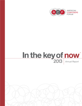 In the Key of Now Jay Walters James Wafler Annual Report Membership Services Representative 2013