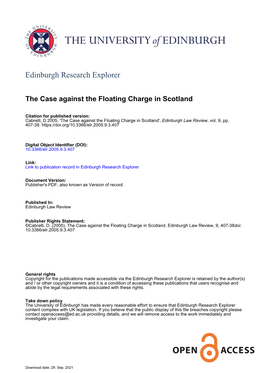 The Case Against the Floating Charge in Scotland