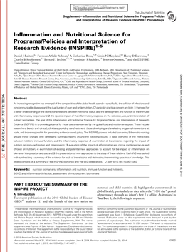 Inflammation and Nutritional Science for Programs/Policies And