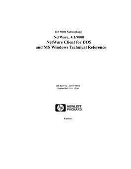 Netware Client for DOS and MS Windows Technical Reference