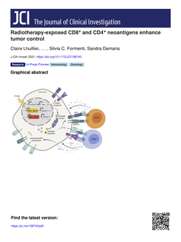 Radiotherapy-Exposed CD8 and CD4 Neoantigens Enhance Tumor Control