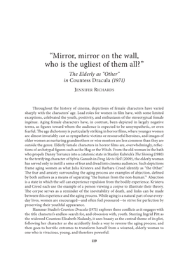 “Mirror, Mirror on the Wall, Who Is the Ugliest of Them All?” the Elderly As “Other” in Countess Dracula (1971)