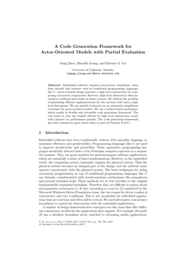 A Code Generation Framework for Actor-Oriented Models with Partial Evaluation