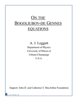 On the Bogoliubov-De Gennes Equations