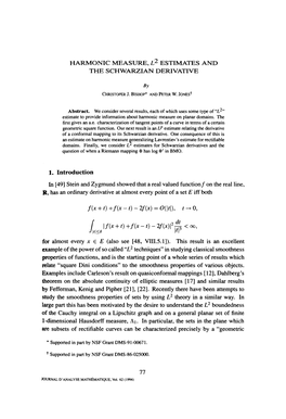 Harmonic Measure, L 2 Estimates and the Schwarzian Derivative