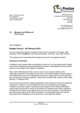 Agenda Document for Council, 28/02/2019 10:00