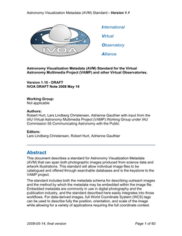 Astronomy Visualization Metadata Standard