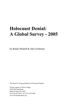 Holocaust Denial: a Global Survey - 2005