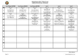 Roland-Garros 2019 - Friday 07 June COMPLETED OFFICIAL SCHEDULE