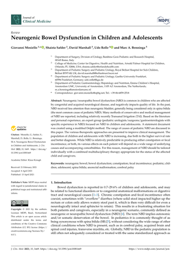 Neurogenic Bowel Dysfunction in Children and Adolescents