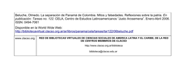 La Separación De Panamá De Colombia. Mitos Y Falsedades