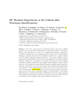 DC Readout Experiment at the Caltech 40M Prototype Interferometer