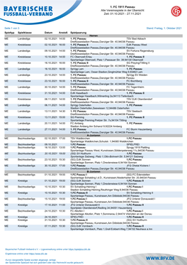 1. FC 1911 Passau Alle Vereinsspiele in Der Übersicht Zeit: 29.08.2021