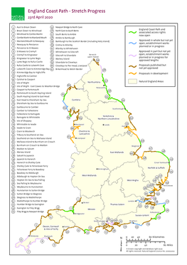 England Coast Path - Stretch Progress 23Rd April 2020
