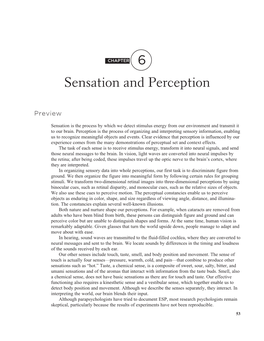 Sensation and Perception 6-1