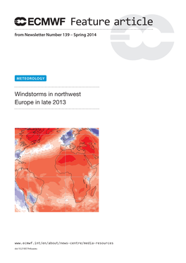 Windstorms in Northwest Europe in Late 2013