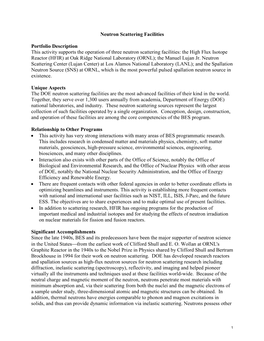 Neutron Scattering Facilities