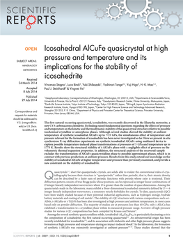 Icosahedral Alcufe Quasicrystal at High Pressure and Temperature And