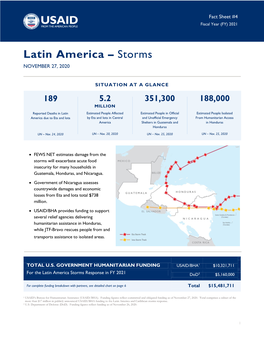 Latin America – Storms NOVEMBER 27, 2020